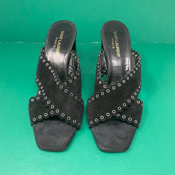Saint Laurent LOULOU MULES IN SUEDE Black - Picture 1 of 7
